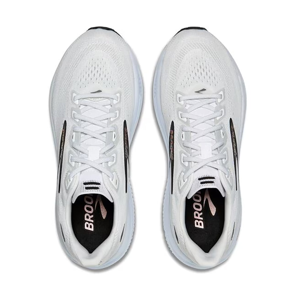 Brooks Women's Ghost 18 Athletic Running Walking Everyday Comford Sneaker, Black White Rose Gold