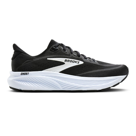 Brooks Ghost 18 Mens Black and White Everyday Running Comfort Sneaker