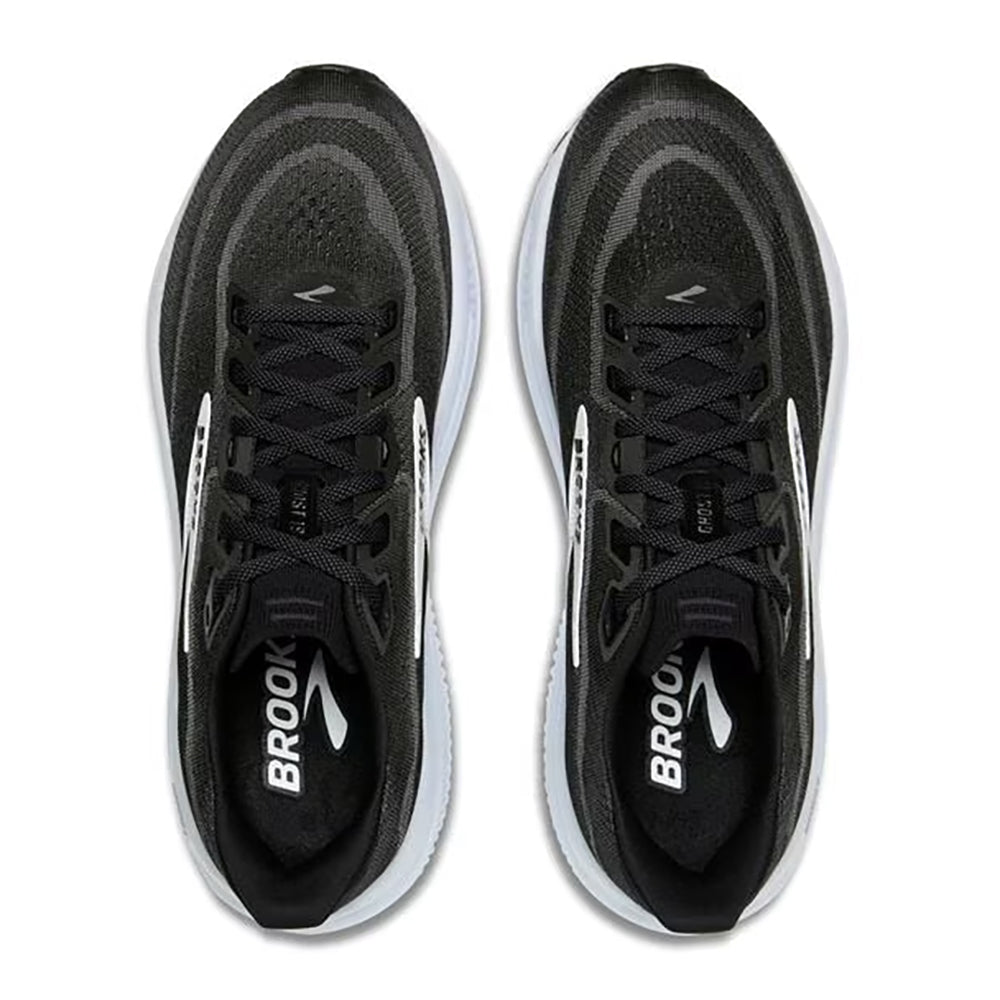 Brooks Ghost 18 Mens Black and White Everyday Running Comfort Sneaker