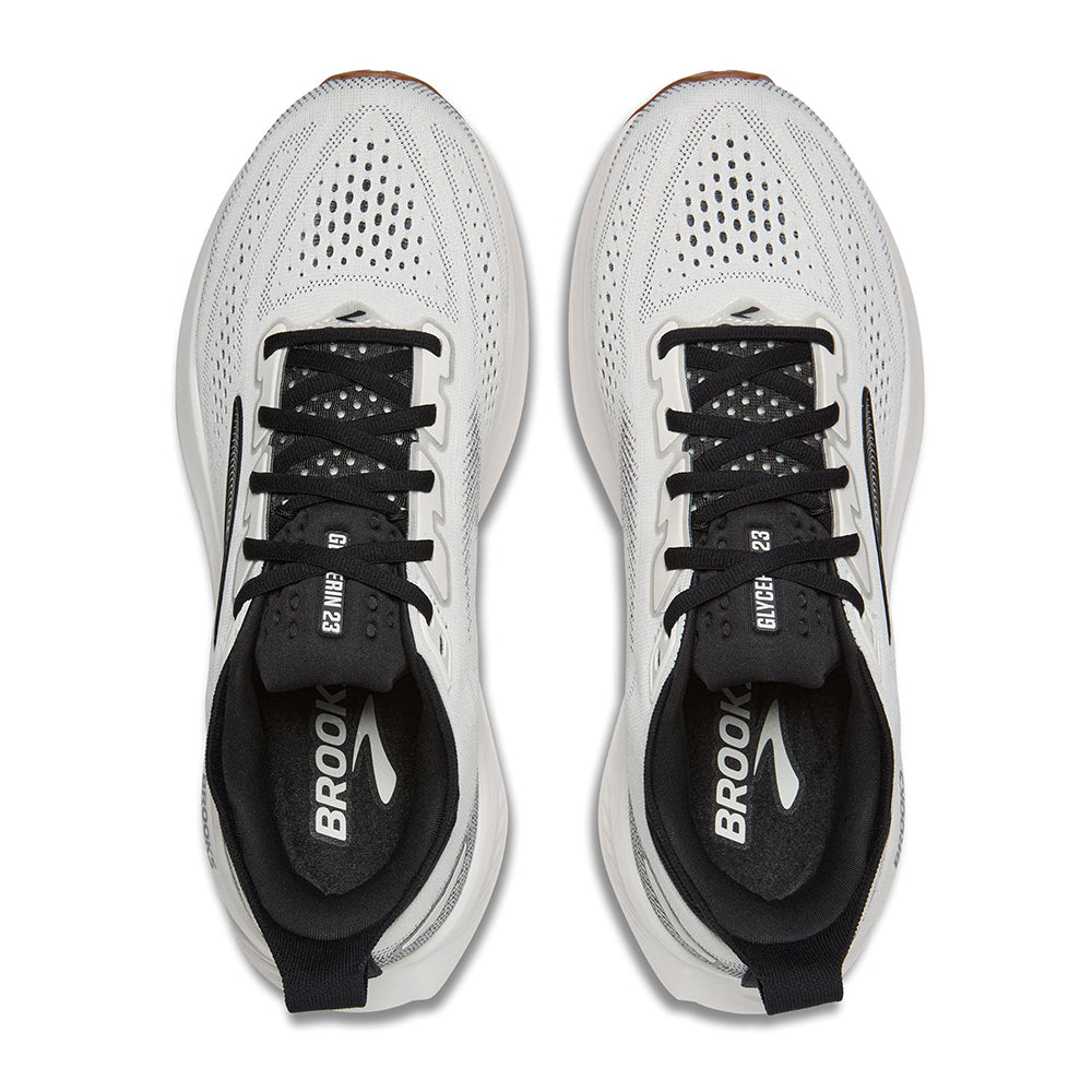  Brooks Glycerin 23 Mens Running Shoe Everyday Shoe White Black Gum