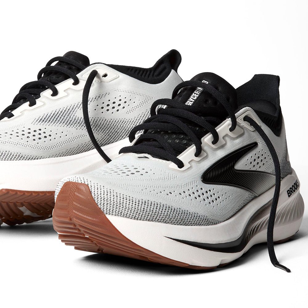  Brooks Glycerin 23 Mens Running Shoe Everyday Shoe White Black Gum
