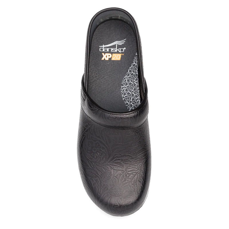 Dansko XP 2.0 Black Tooled Floral Womens Womens Shoes