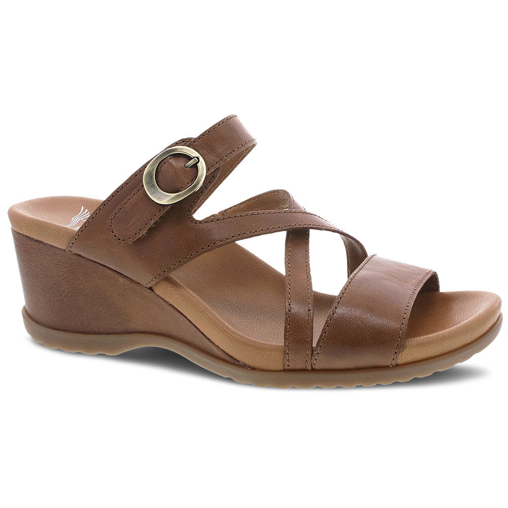 Dansko Ana Open Back Wedge Sandal Womens Shoes Tan