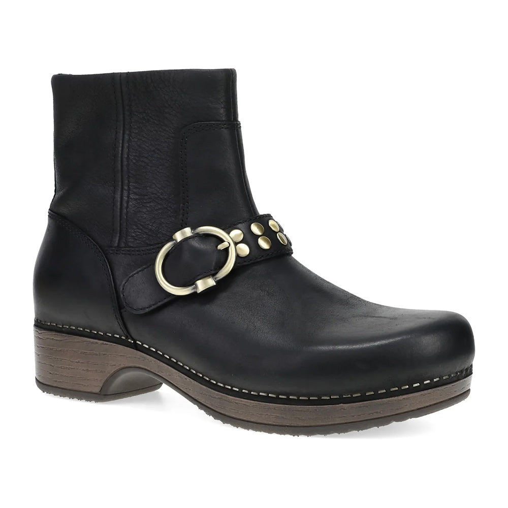 Dansko Baylin Black Leather Ankle Boot Womens 