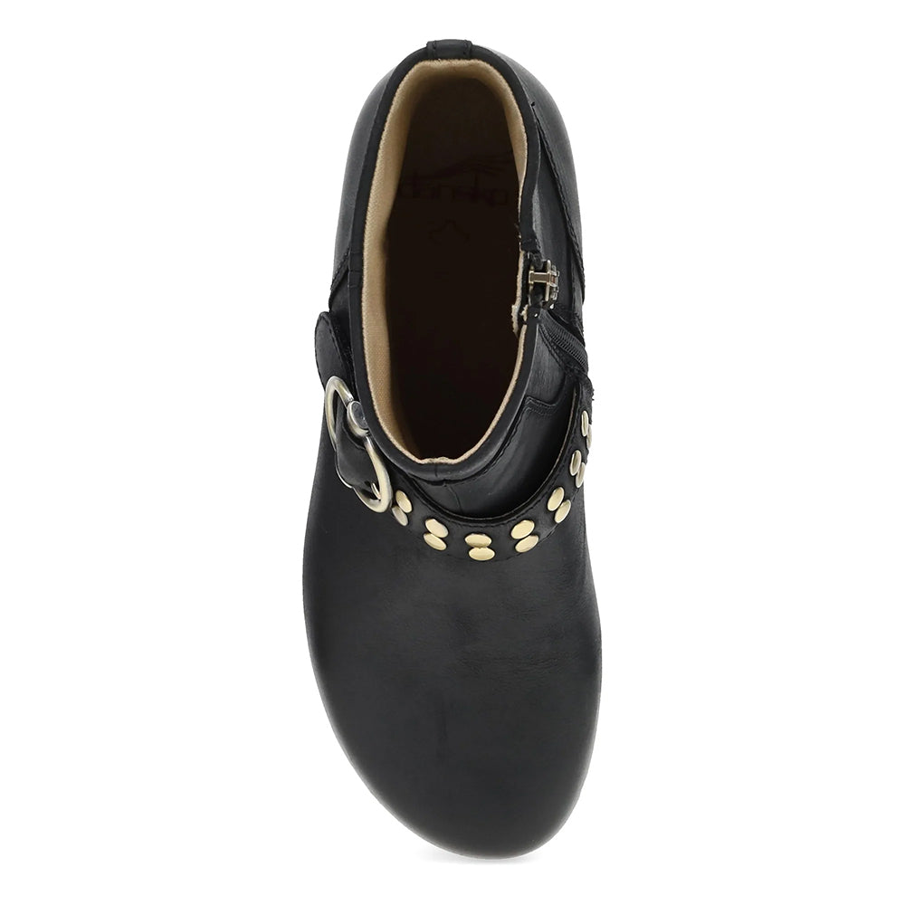 Dansko Baylin Black Leather Ankle Boot Womens 