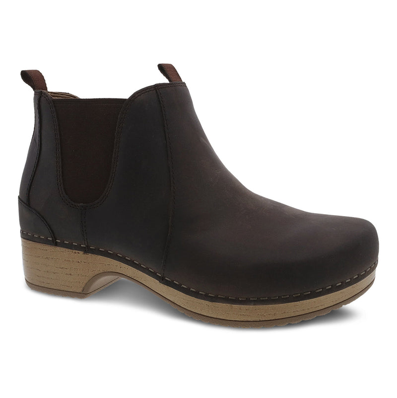 Dansko Becka Leather Bootie Womens Shoes Brown Oiled