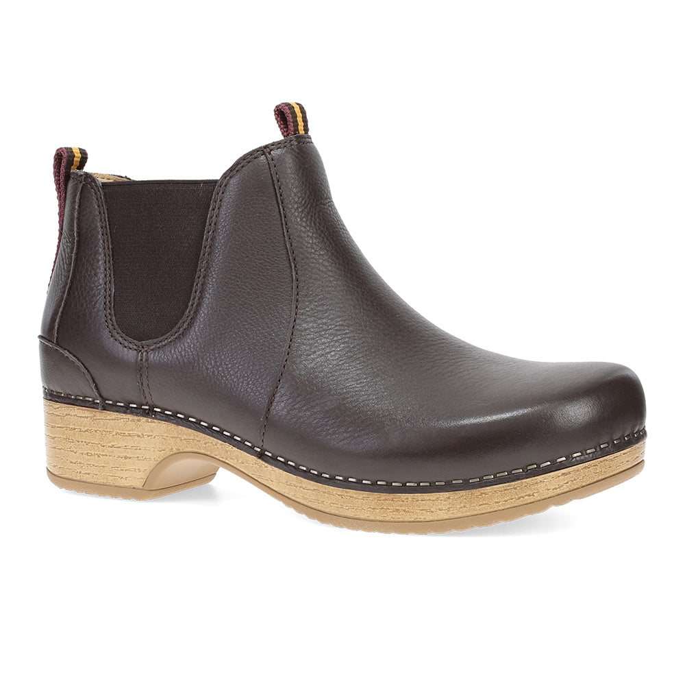 Dansko Becka Leather Bootie Womens Shoes Chocolate