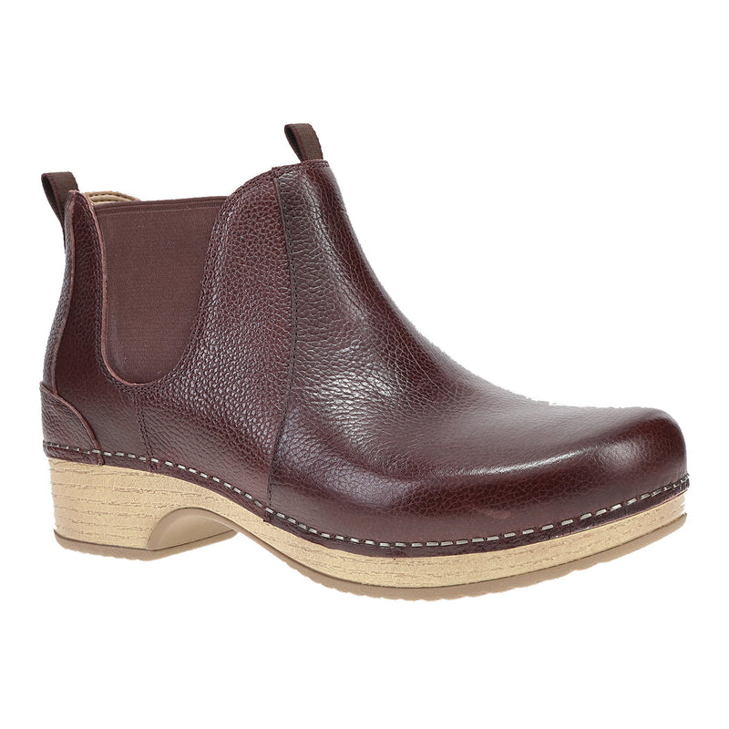 Dansko Becka Leather Bootie Womens Shoes CordovanMilled