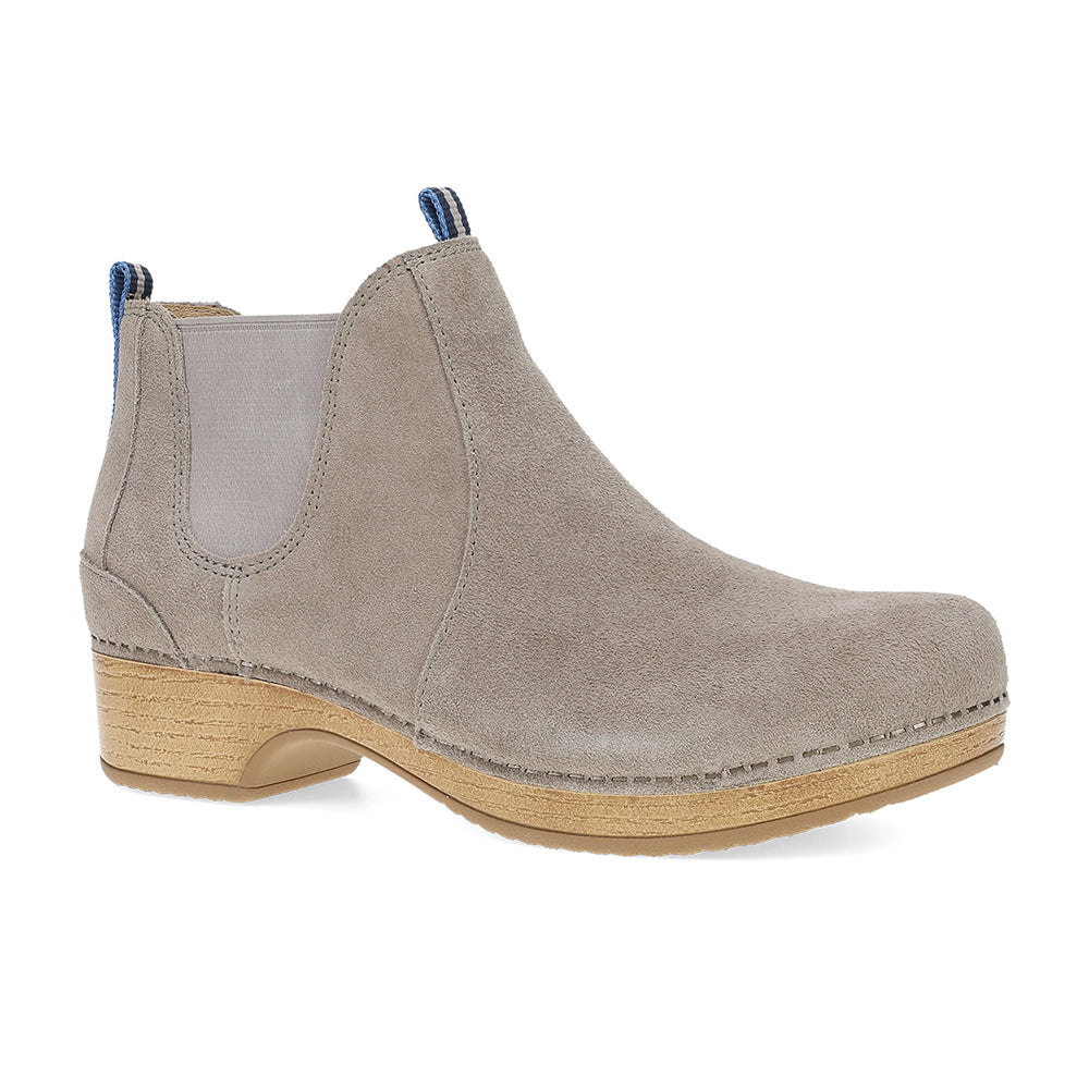 Dansko Becka Leather Bootie Womens Shoes Taupe Suede