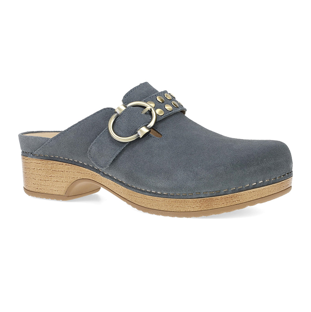 Dansko Branson Clog Womens Shoes Dusty Blue Suede