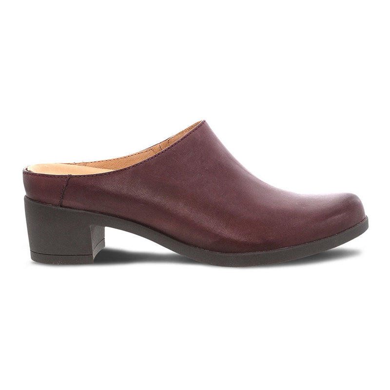 Dansko Carrie Mule Womens Shoes Wine Burnished Nubuck