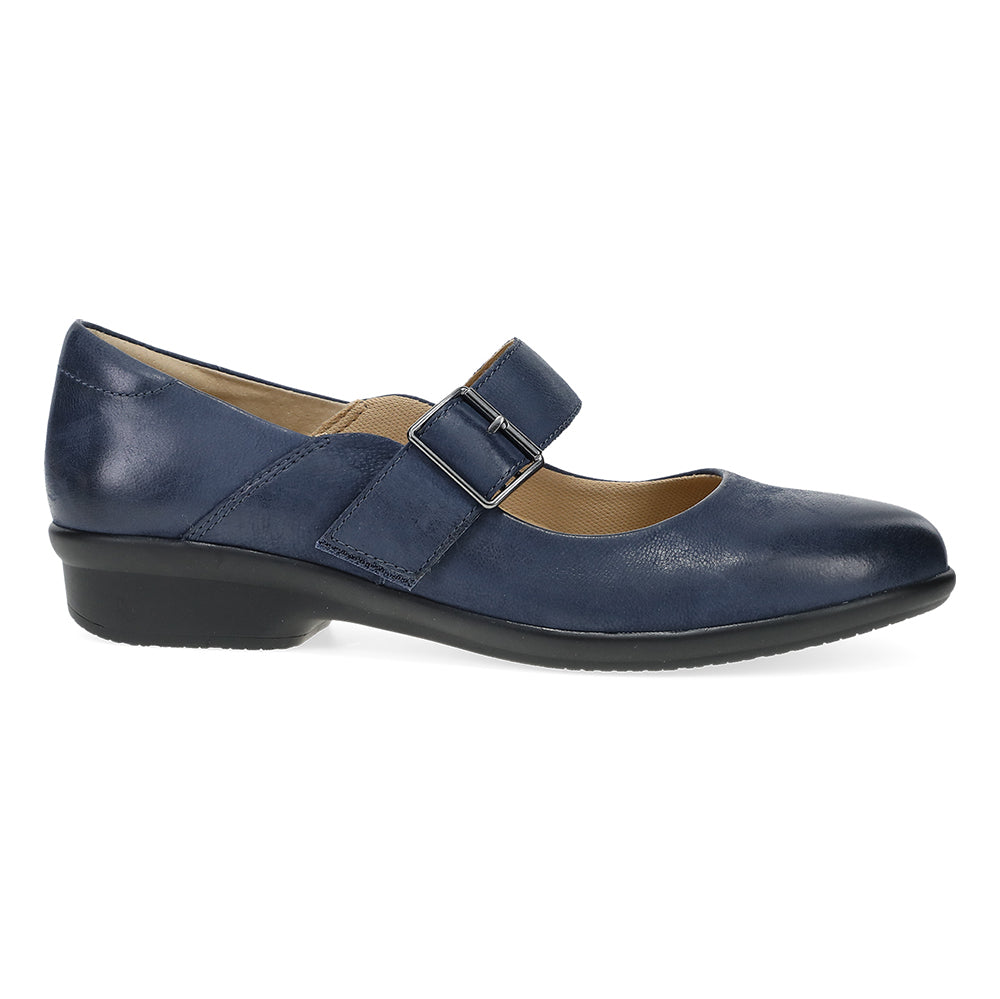Dansko Collette Wide Womens Shoes Navy Burnished Nubuck