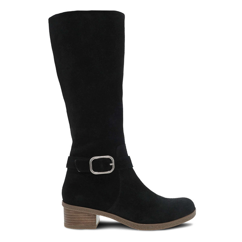 Dansko Dalinda Boot Womens Shoes Black Waterproof Suede