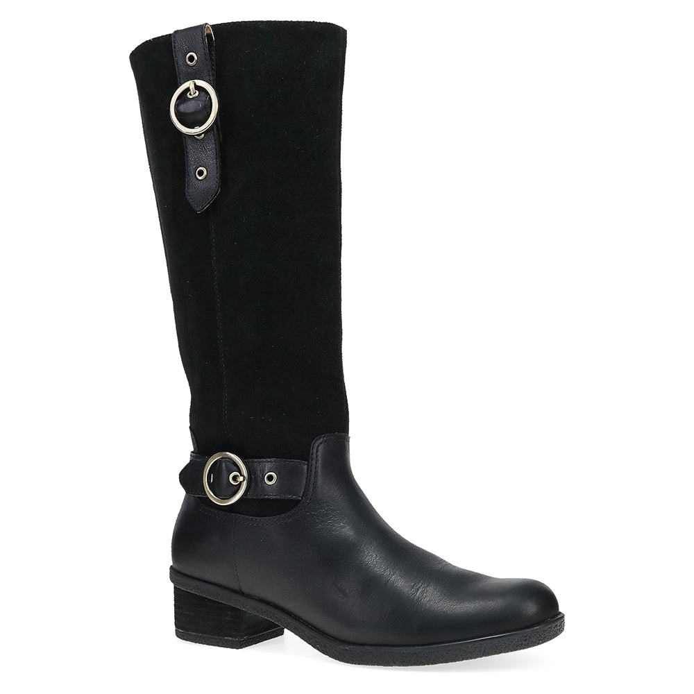 Dansko Dawn Womens Shoes Black Waterproof Milled