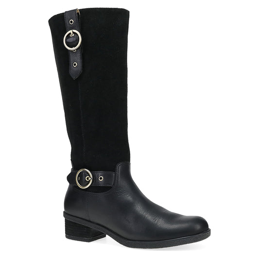 Dansko Dawn Womens Shoes Black Waterproof Milled