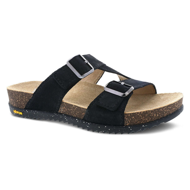 Dansko Dayna Strap Sandal Womens Shoes Black Suede