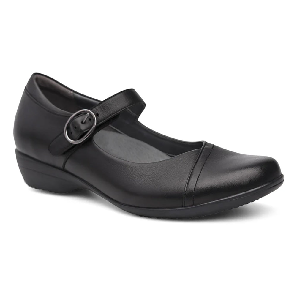 Dansko Fawna Wide Womens Shoes Black Leather