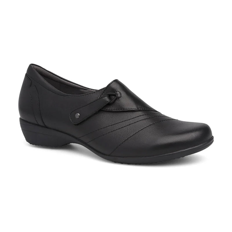 Dansko Franny Slip On Loafer Womens Shoes Black Milled Nappa