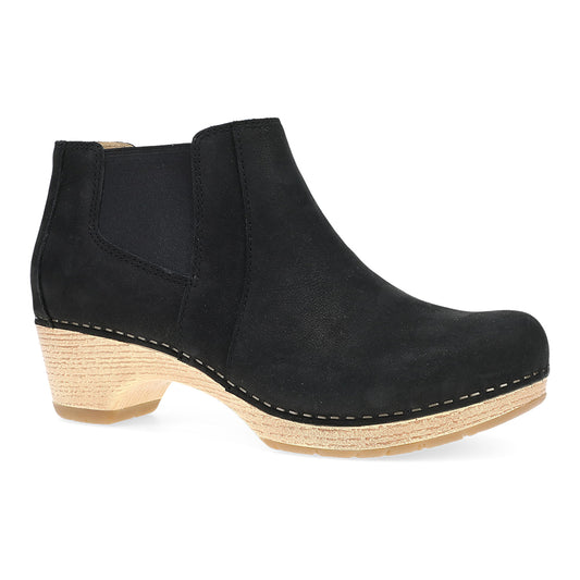 Dansko Lane Womens Shoes Black Milled Nubuck