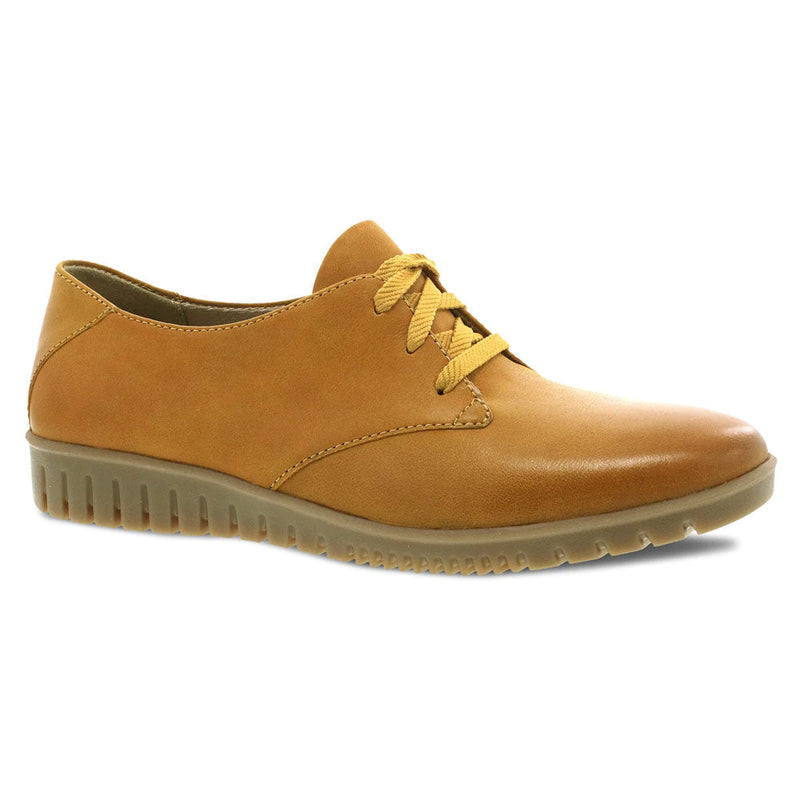 Dansko Libbie Leather Sneaker Womens Shoes Mustard Burnished Calf