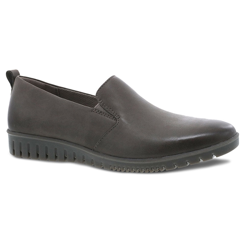 Dansko Linley Slip On Womens Shoes Grey Burnished Calf