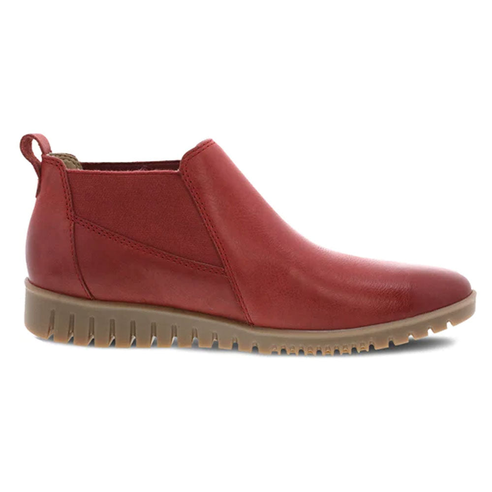 Dansko Louisa Bootie Womens Shoes Red Burnished Calf