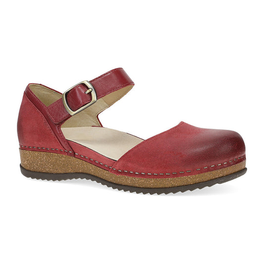 Dansko Mae Womens Shoes RedBurnishedSuede