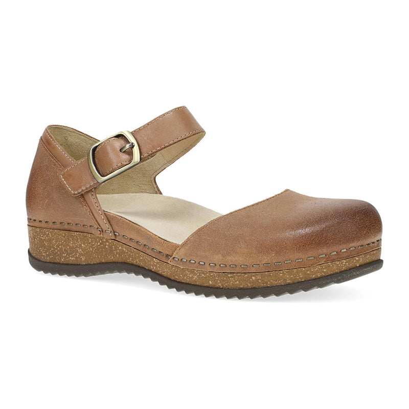 Dansko Mae Womens Shoes Tan Burnished Suede