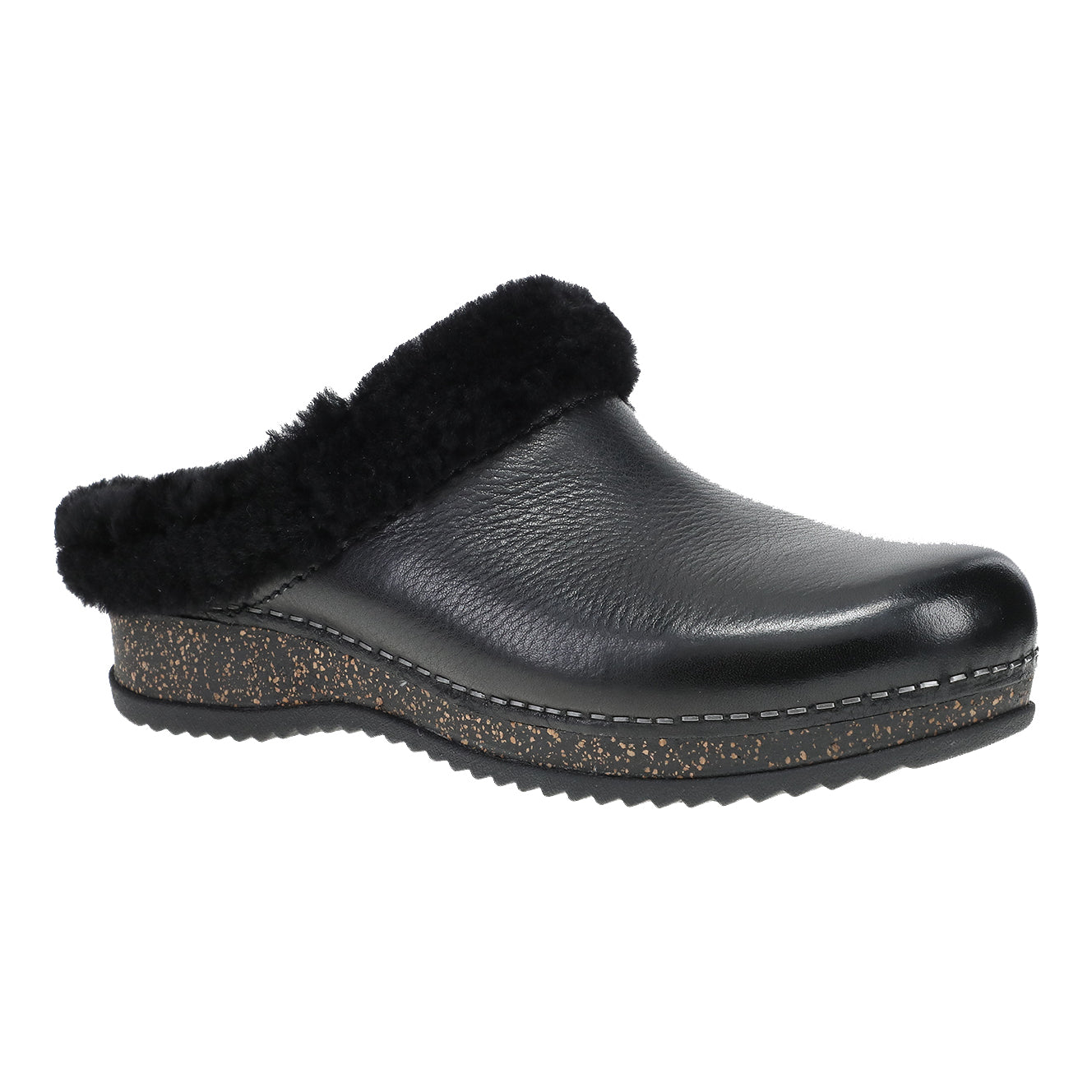 Dansko Magda Womens Shoes Black Waxy Milled