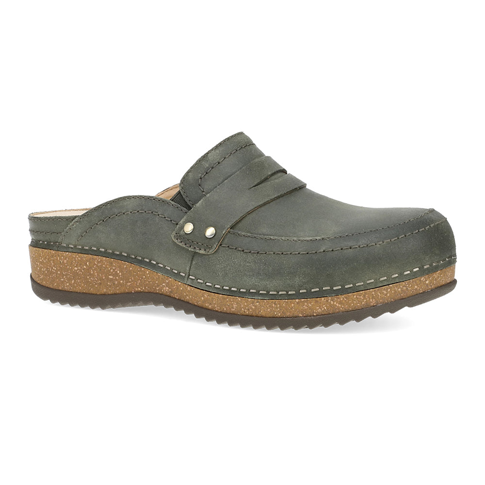 Dansko Maggy Womens Shoes Olive Burnished Suede