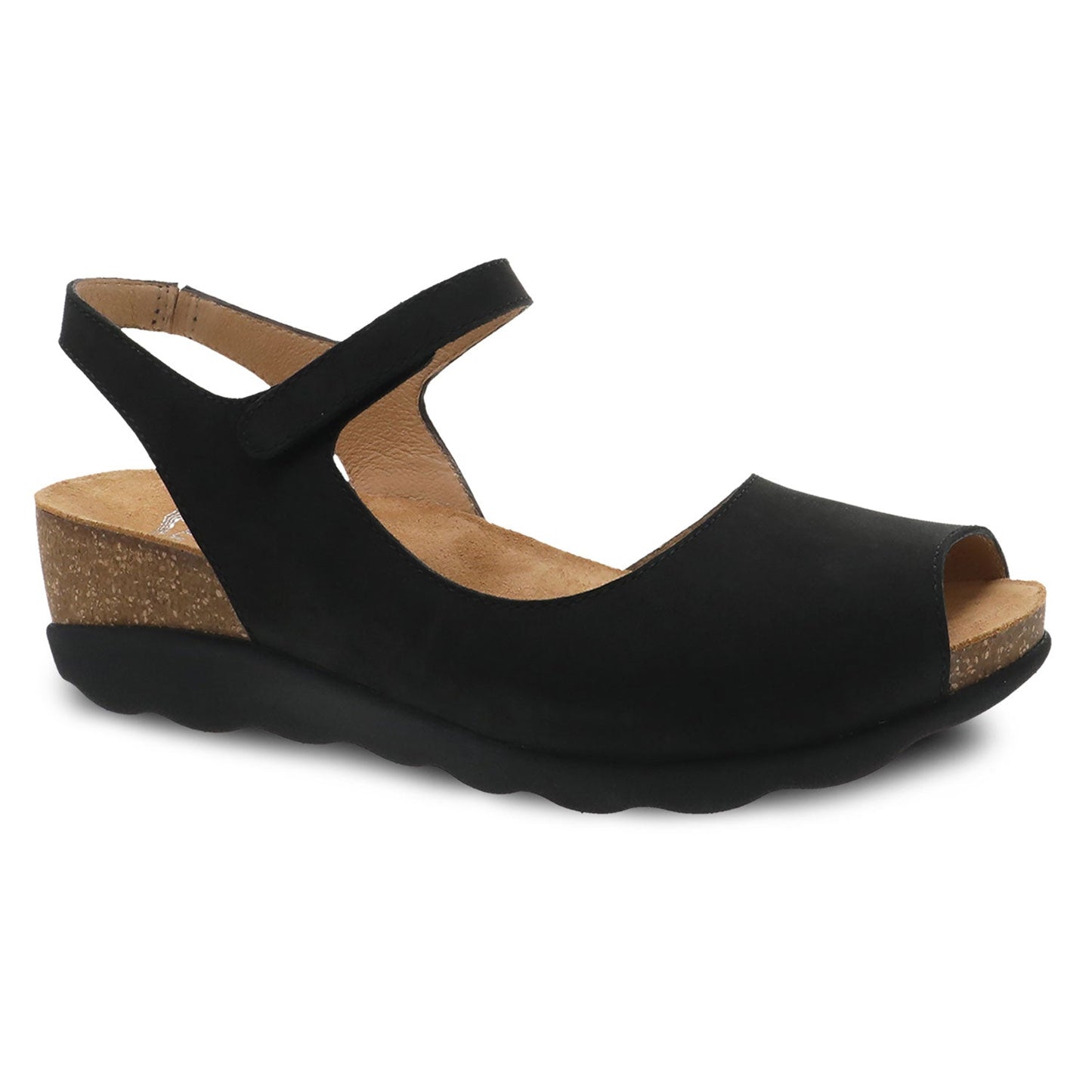 Dansko Marcy Wedge Womens Shoes Black Milled Nappa