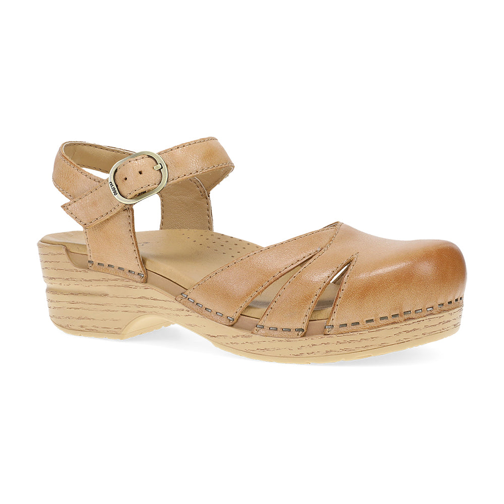 Dansko Margreta Mary Jane Clog Womens Shoes Honey Distressed