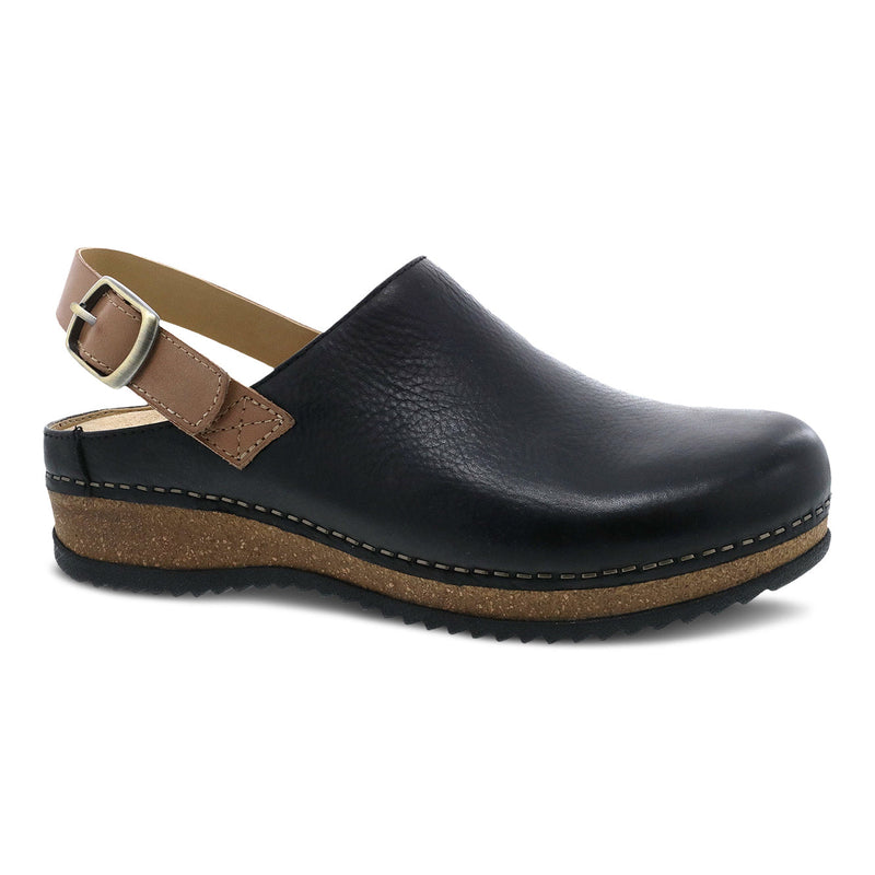 Dansko Merrin Womens Shoes Black Waxy Milled