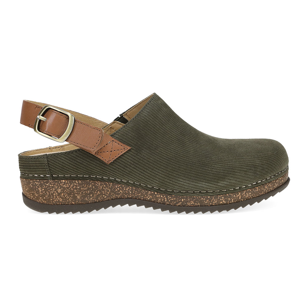 Dansko Merrin Womens Shoes Olive Embossed Suede