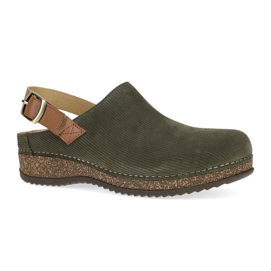 Dansko Merrin Womens Shoes Olive Embossed Suede