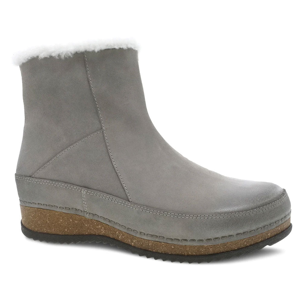 Dansko Mitzy Boot Womens Shoes Stone Burnished Suede