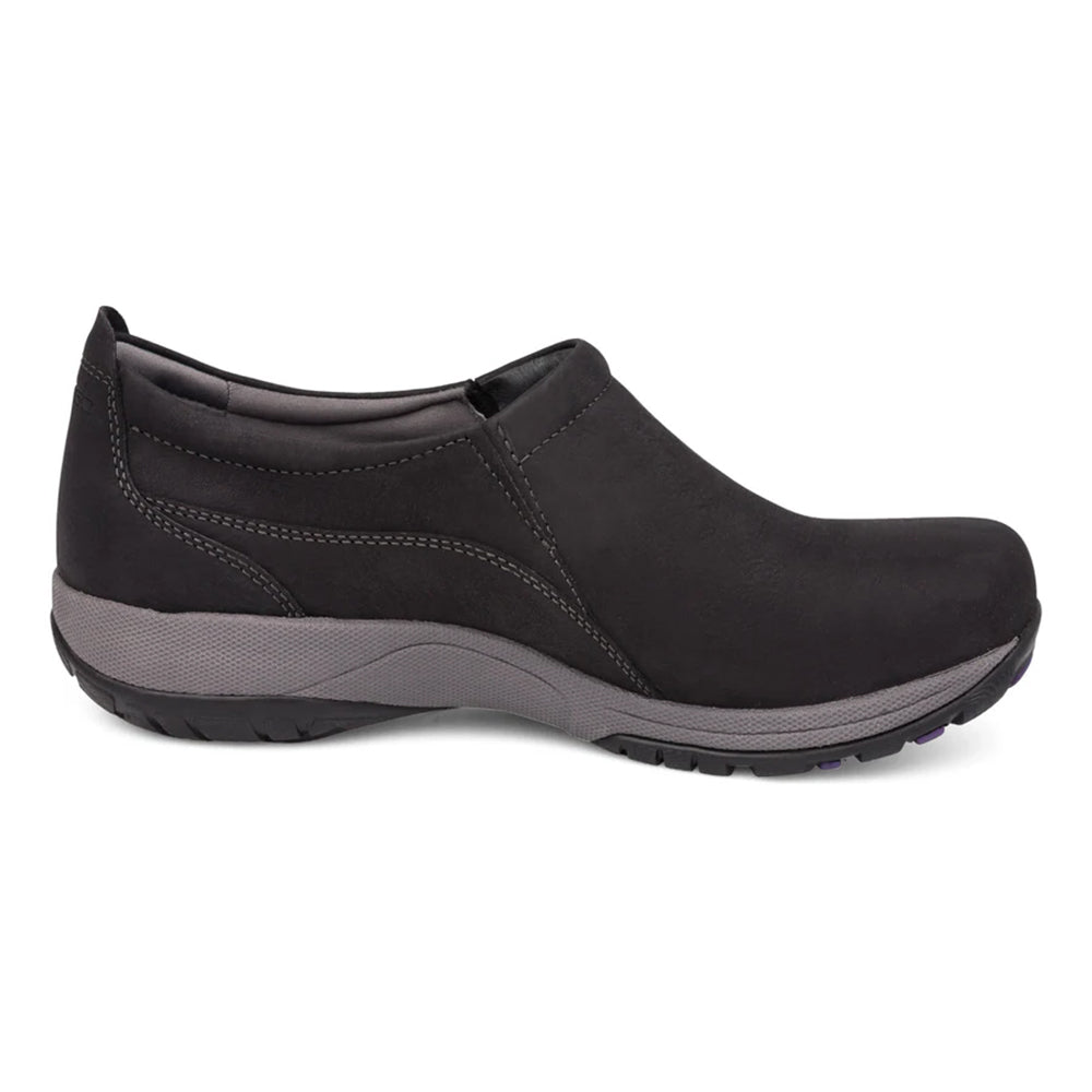 Dansko Patti Slip On Womens Shoes Black Milled Nubuck