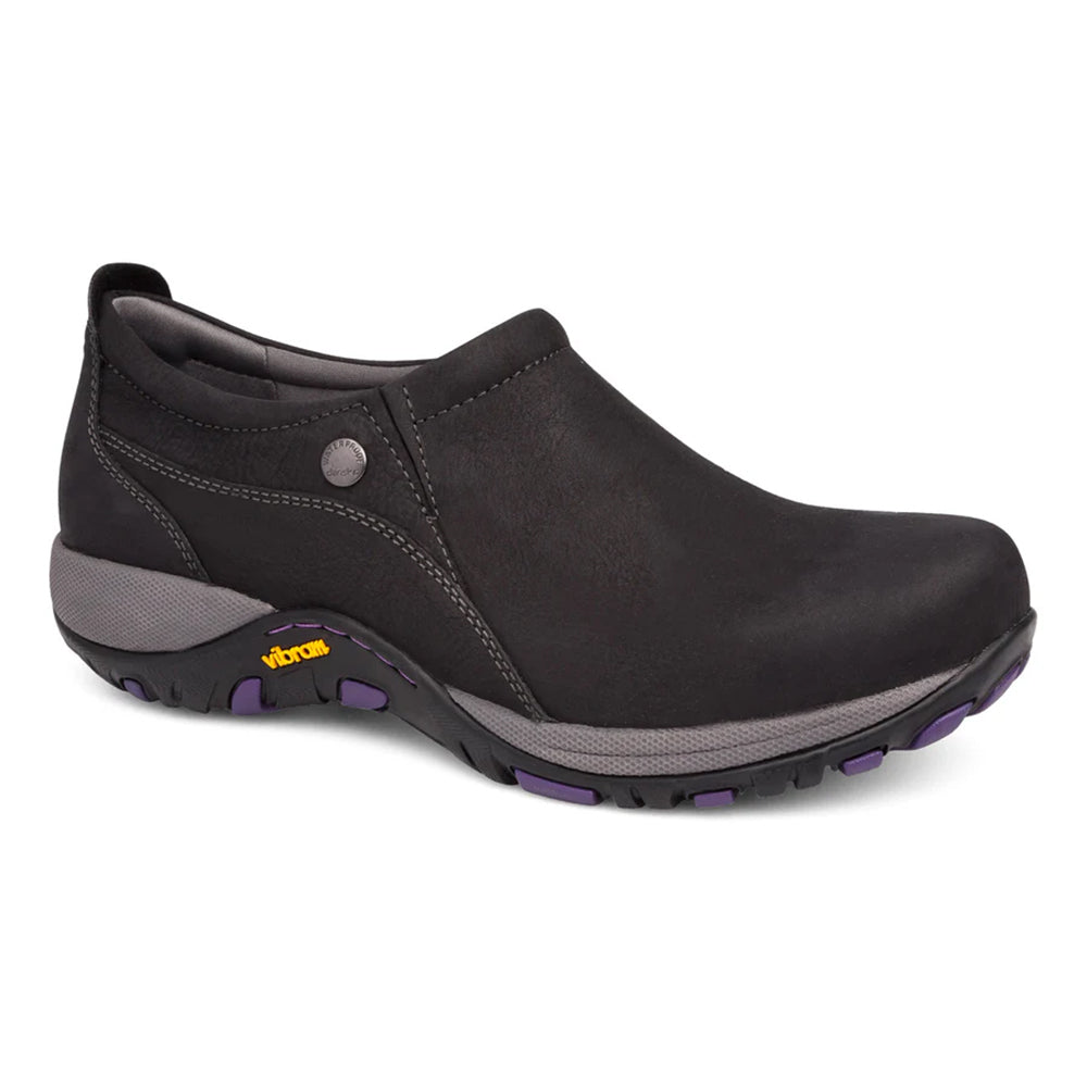 Dansko Patti Slip On Womens Shoes Black Milled Nubuck
