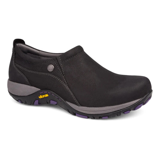 Dansko Patti Slip On Womens Shoes Black Milled Nubuck
