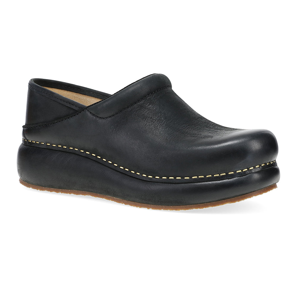 Dansko Platform Pro Clog Womens Shoes Pro Black Burnished Nubuck