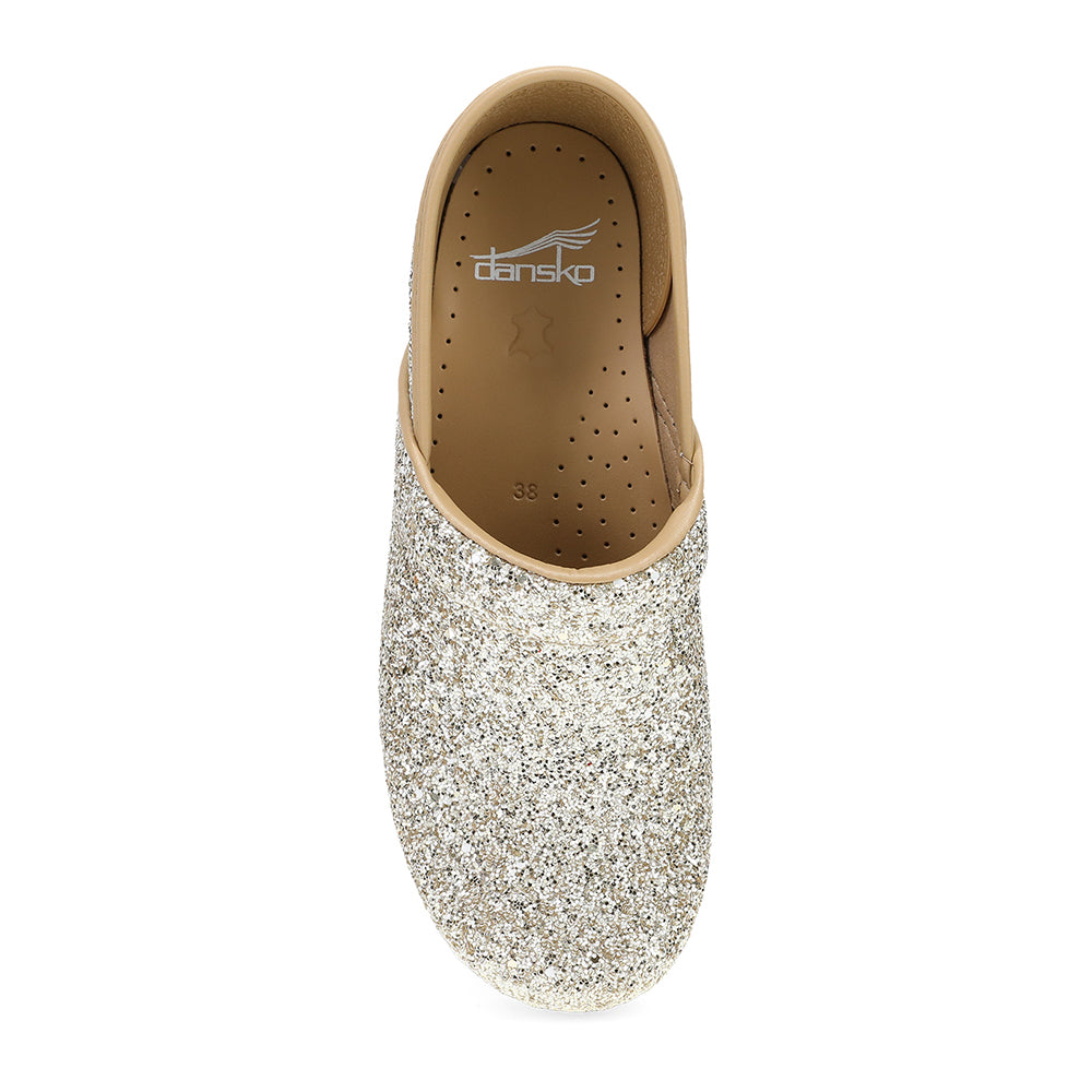 Dansko Professional Champagne Glitter Womens Womens Shoes