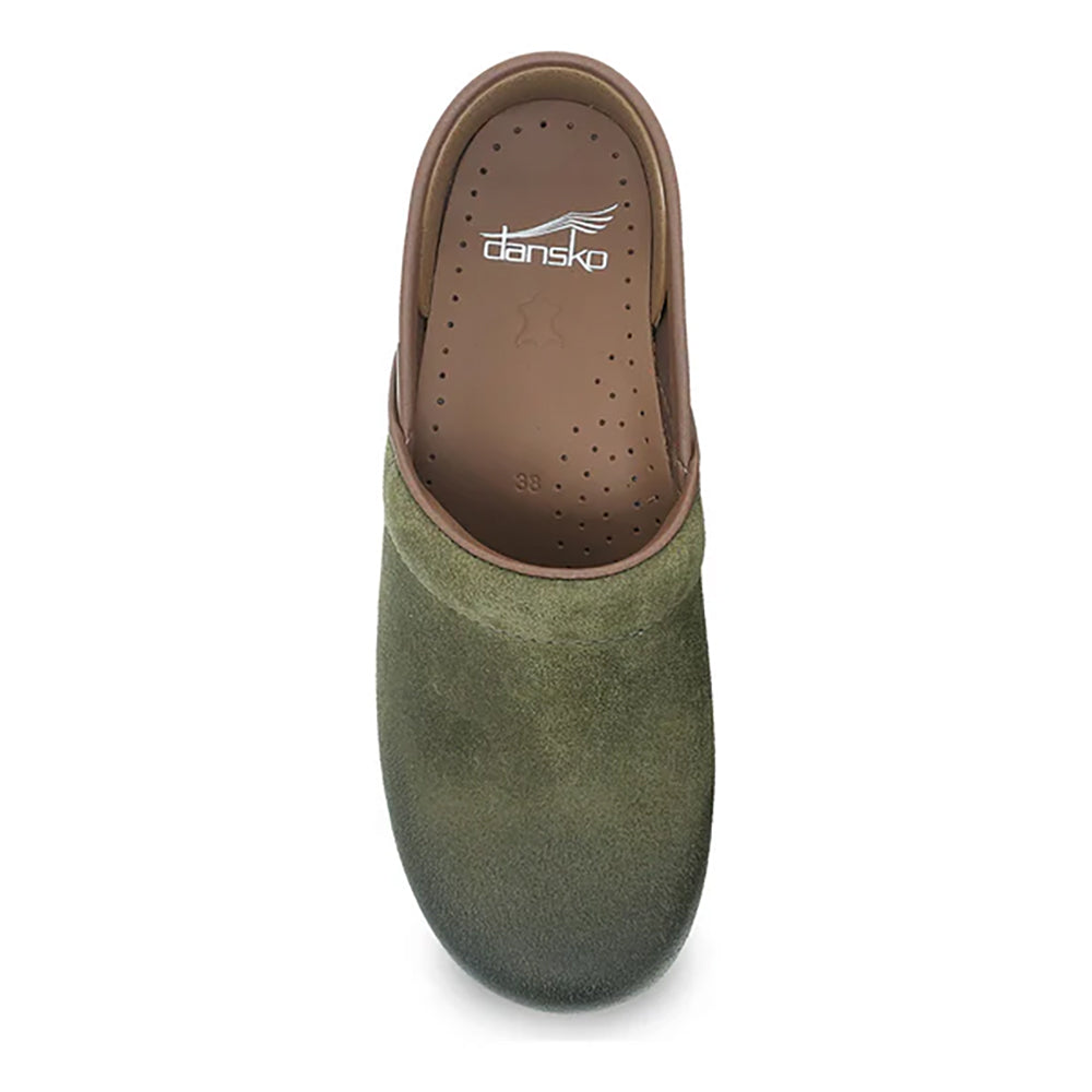 Dansko Professional Green Burnished Nubuck Womens Shoes