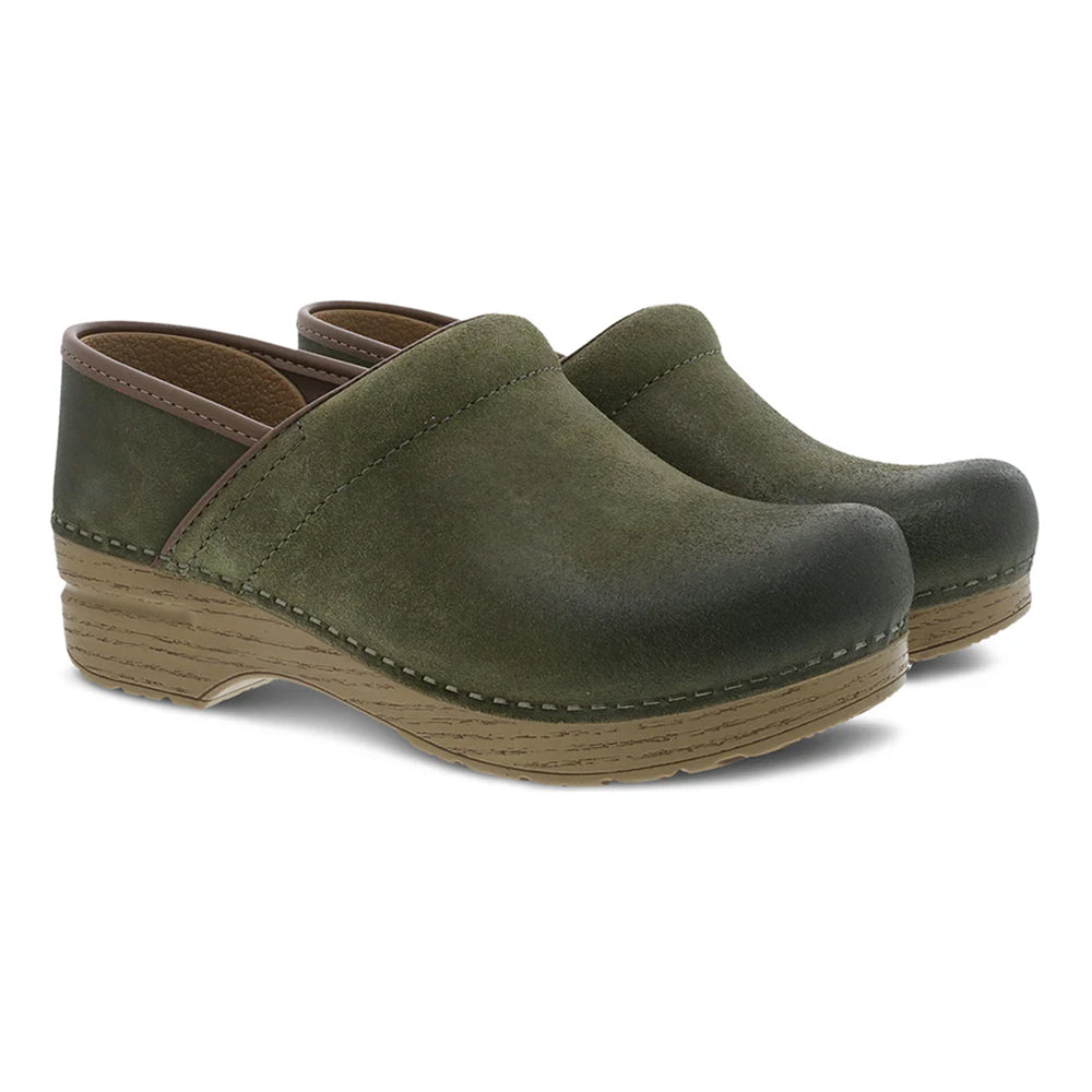 Dansko Professional Green Burnished Nubuck Womens Shoes
