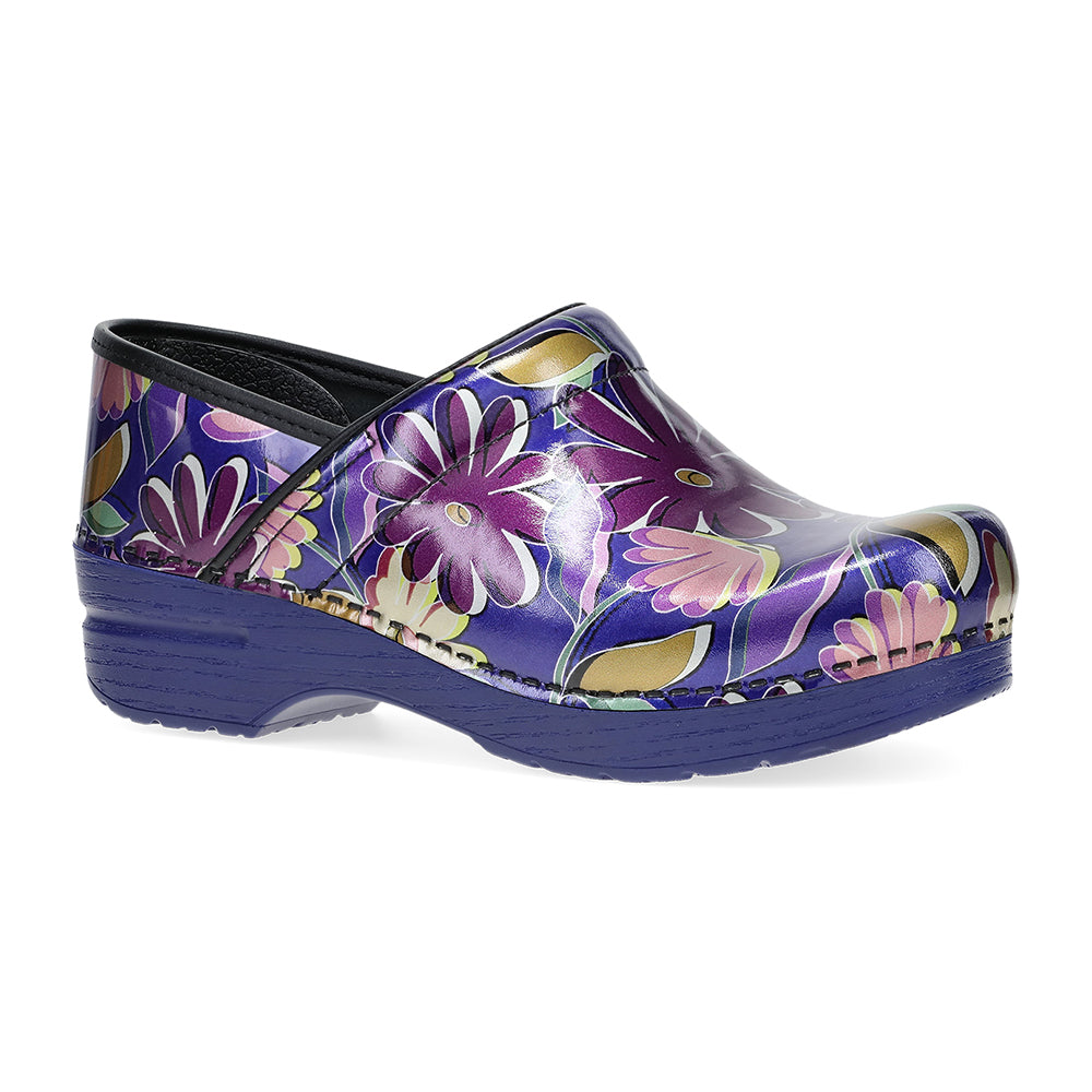 Dansko Professional Indigo Floral Patent Womens Shoes