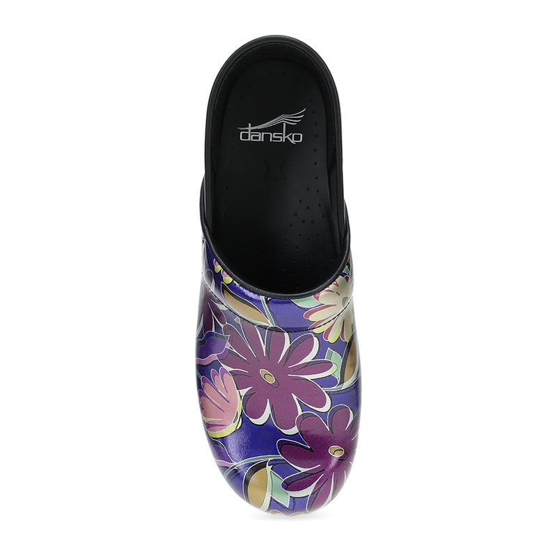 Dansko Professional Indigo Floral Patent Womens Shoes