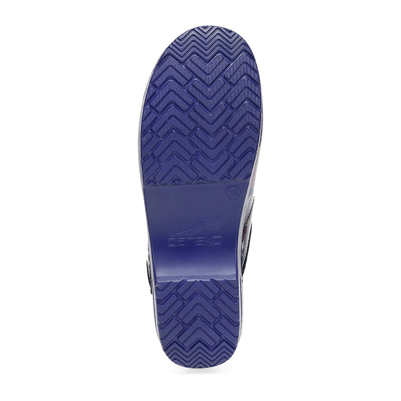 Dansko Professional Indigo Floral Patent Womens Shoes