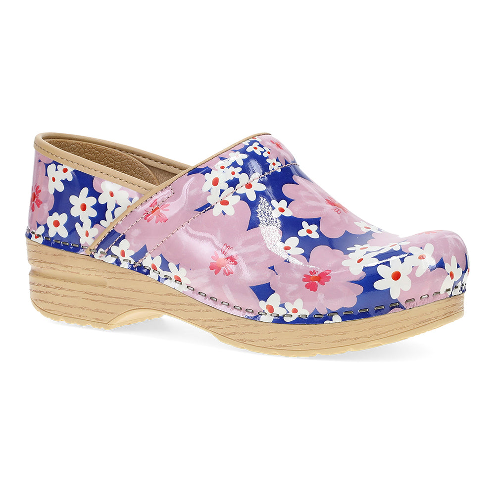 Dansko Professional Wide Clog Pink Bloom Patent Pink Bloom Patent