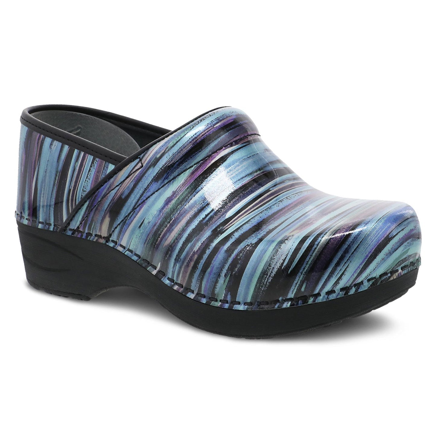Dansko XP 2.0 Patent Teal Striped Womens Shoes 