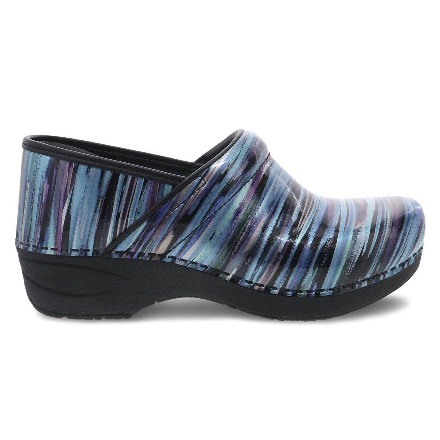 Dansko XP 2.0 Patent Teal Striped Womens Shoes 