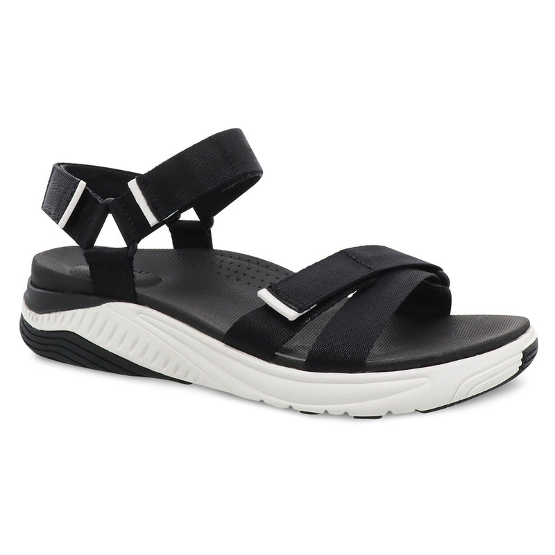 Dansko Racquel Recycled Sandal Womens Shoes Black Webbing